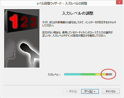 入力レベルの確認